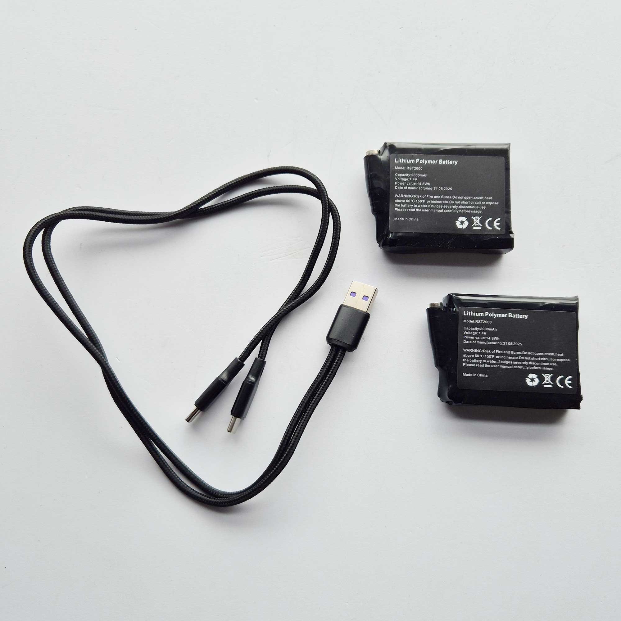 RST Heated Clothing Spares - Battery Set & Charger Cable (Gloves)