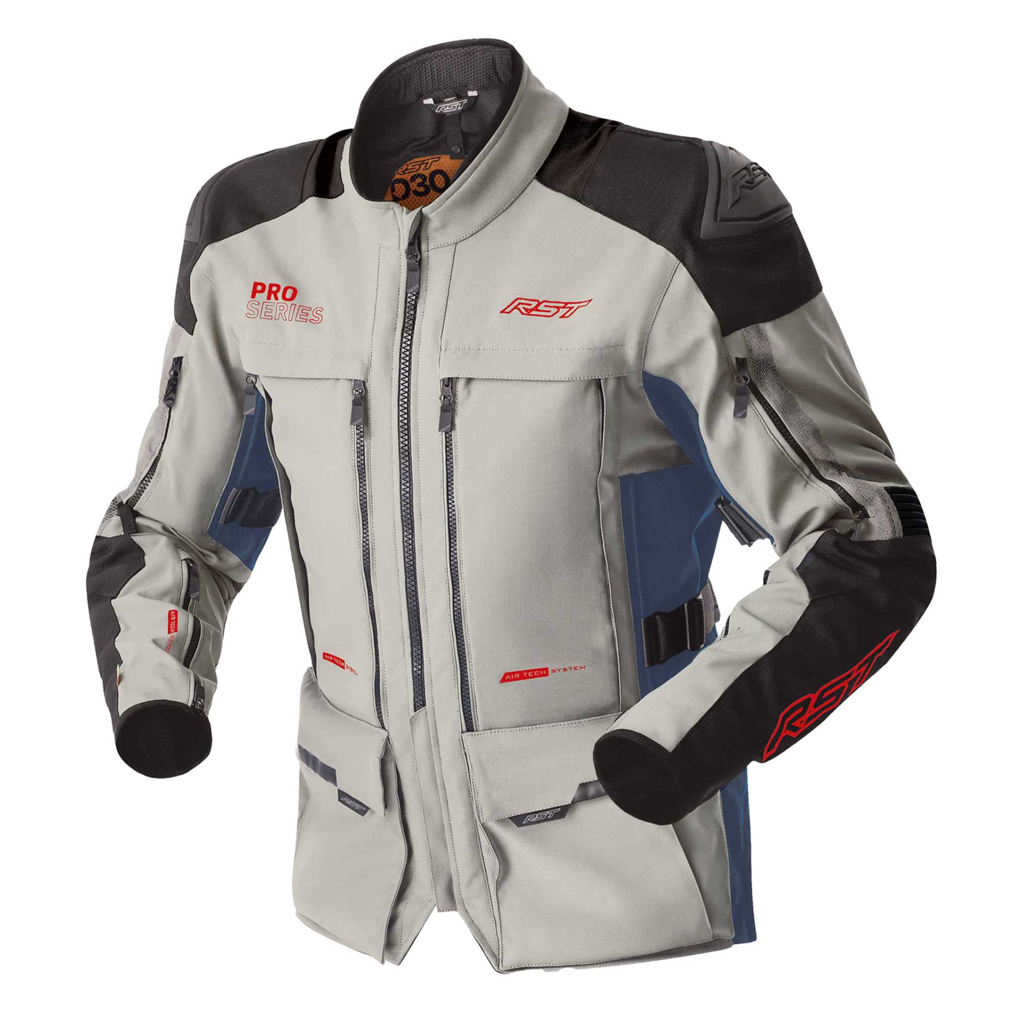RST Motorcycle Adventure Textile Jacket - Pro Series Adventure D3O Armour (Silver / Blue)
