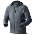 Gray jacket with black accents on a white background