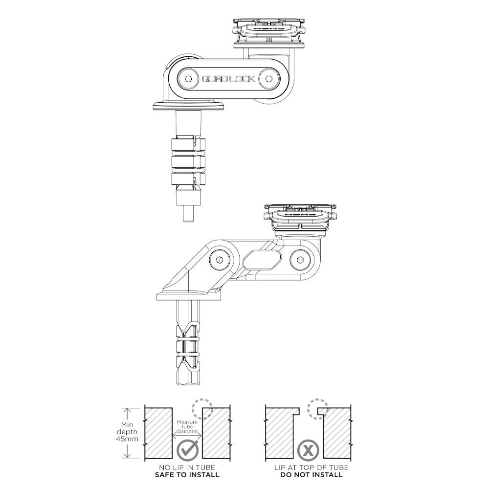 Quad Lock (Mount) - Motorcycle Fork Stem Pro (Metal)