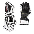 RST Motorcycle Race | Road Leather Gloves - Tractech Evo CE (White/Black)