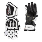 RST Motorcycle Race | Road Leather Gloves - Tractech Evo CE (White/Black)