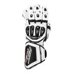 RST Motorcycle Race | Road Leather Gloves - Tractech Evo CE (White/Black)