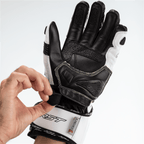 RST Motorcycle Race | Road Leather Gloves - Tractech Evo CE (White/Black)