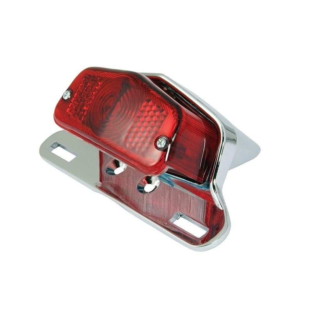 Bike It - Complete Lucas Type Universal Rear Light w/Number Plate Bracket - Chrome