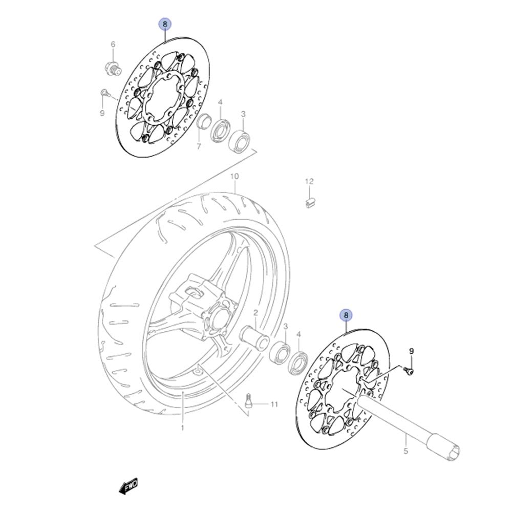 Suzuki Genuine Part - Brake Disc, Front (GSXR 600/750 K6-K7) - 59210-41G20-000