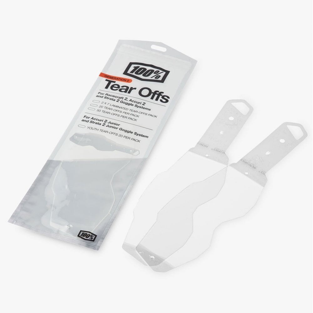 100% (Spares) Tear-Offs - Accuri-2/Racecraft-2/Strata-2 - Laminated - x14