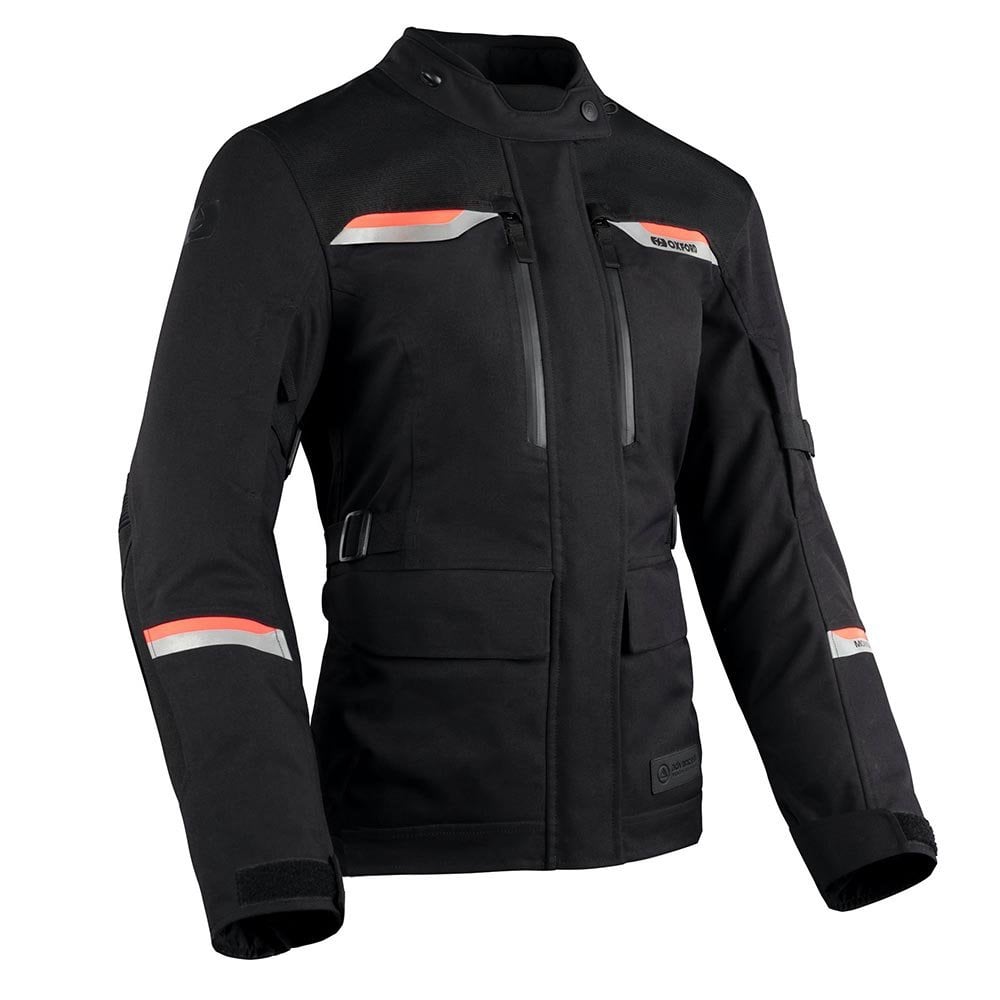 Oxford (2025) Women's Motorcycle Jacket - Mondial 2.0 (Black/Coral)