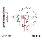 JT (Sprocket) Front - JTF563 - 420 - LT50 83-05 - 11T