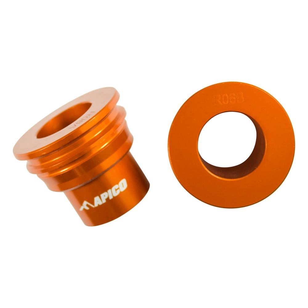 Apico - Wheel Spacers - Rear - KTM SX85 12-24, SX/SXF125-450 03-12, EXC/EXCF 125-500 03-23, Husqvarna TC85 14-24, TC125 14-15, TC250 14-16, FC250/350/450 14-15, TE125 14-16, TE150 17-19, TE250/300 14-23, FE250-501 14-23 - Orange