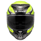 LS2 FF807 Dragon 6k Carbon TRAX Motorcycle Road Helmet (Hi Vis Yellow)