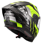 LS2 FF807 Dragon 6k Carbon TRAX Motorcycle Road Helmet (Hi Vis Yellow)
