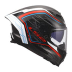 LS2 FF807 Dragon 6k Carbon SUBIC Motorcycle Road Helmet (White/Blue/Red)