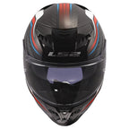 LS2 FF807 Dragon 6k Carbon SUBIC Motorcycle Road Helmet (White/Blue/Red)