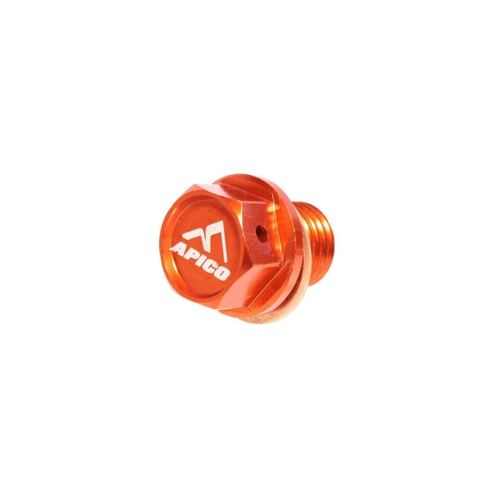 Apico - Magnetic Sump Plug w/Washer - M12 x 12mm x 1.5 - KTM SX50/65/85, SX/SXF/EXC/EXCF 125-530 All, FREERIDE 250F/R, FREERIDE 350, Husqvarna TC50/65/85 18-23, TC/FC/TE/FE 125-450, TX/FX 125-450, Gas Gas 50-450 21-23