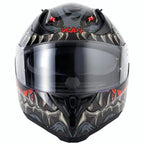 Vcan H128 Titan Motorcycle Helmet (Grey/Red)