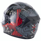 Vcan H128 Titan Motorcycle Helmet (Grey/Red)