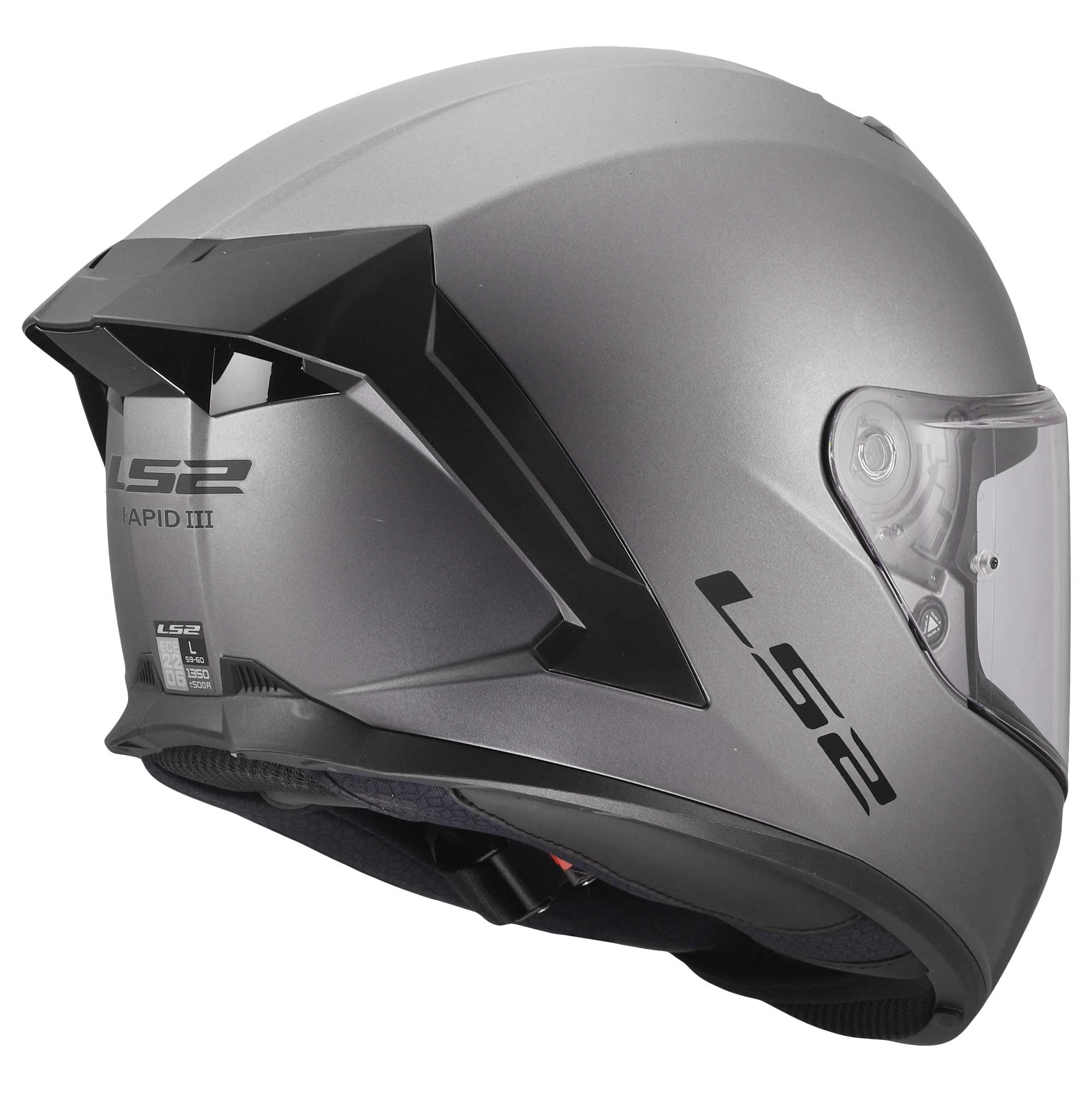 LS2 Motorcycle Road Helmet - FF820 Rapid 3 Solid (Matt Titanium)