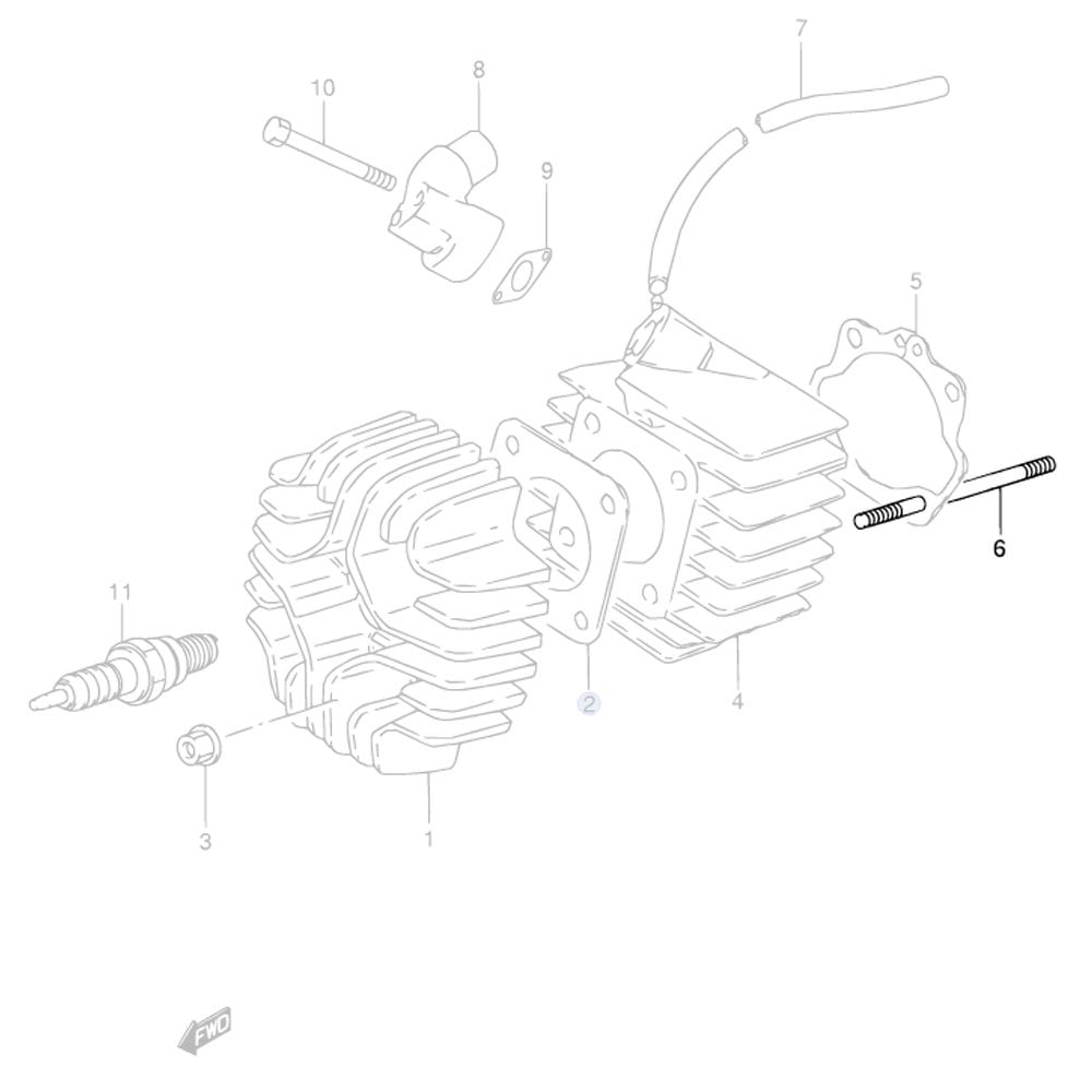 Suzuki Genuine Part - Cylinder Stud Bolt (LT50 ATV) - 09108-06108-000