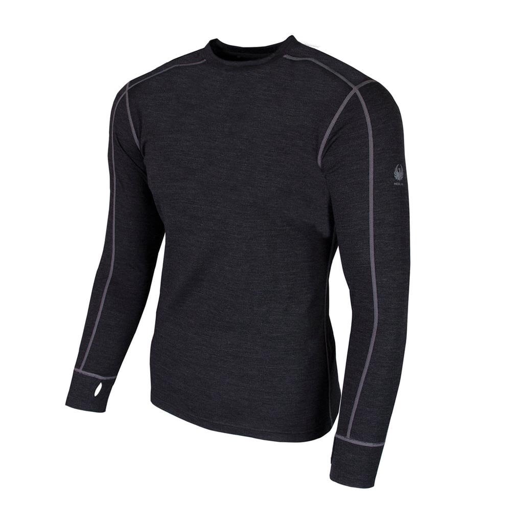 Merlin (SALE) Layer - Atacama Mens Merino Wool - Top (Charcoal)