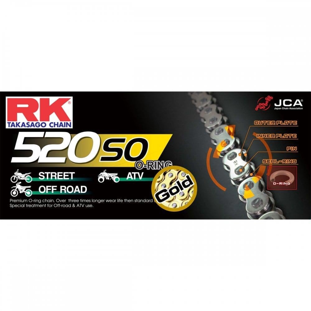 RK Takasago - Chain - 520 x 120L -  O-Ring - Gold/Gold - SO-Type