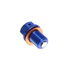 Apico - Magnetic Sump Plug & Washer - M12 x 15mm x 1.5 - CR80 83-02, CR85 03-07, CR125/250 83-07, CR500 83-01, CRF250L 12-23, CRF1000L 16-17, XR250 95-07, XR400 96-04, XR600 90-00, XR650 00-06, YZ250 97-27, YZ250X 16-27, WR250R/X 07-18 - Blue