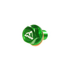 Apico - Magnetic Sump Plug & Washer - M10 x 15mm x 1.5 - KX65 00-27, KX85 01-27, KX100 01-21, KX112 22-27, KX125/250 96-08, KXF250 04-20, KXF450 16-18 - Green