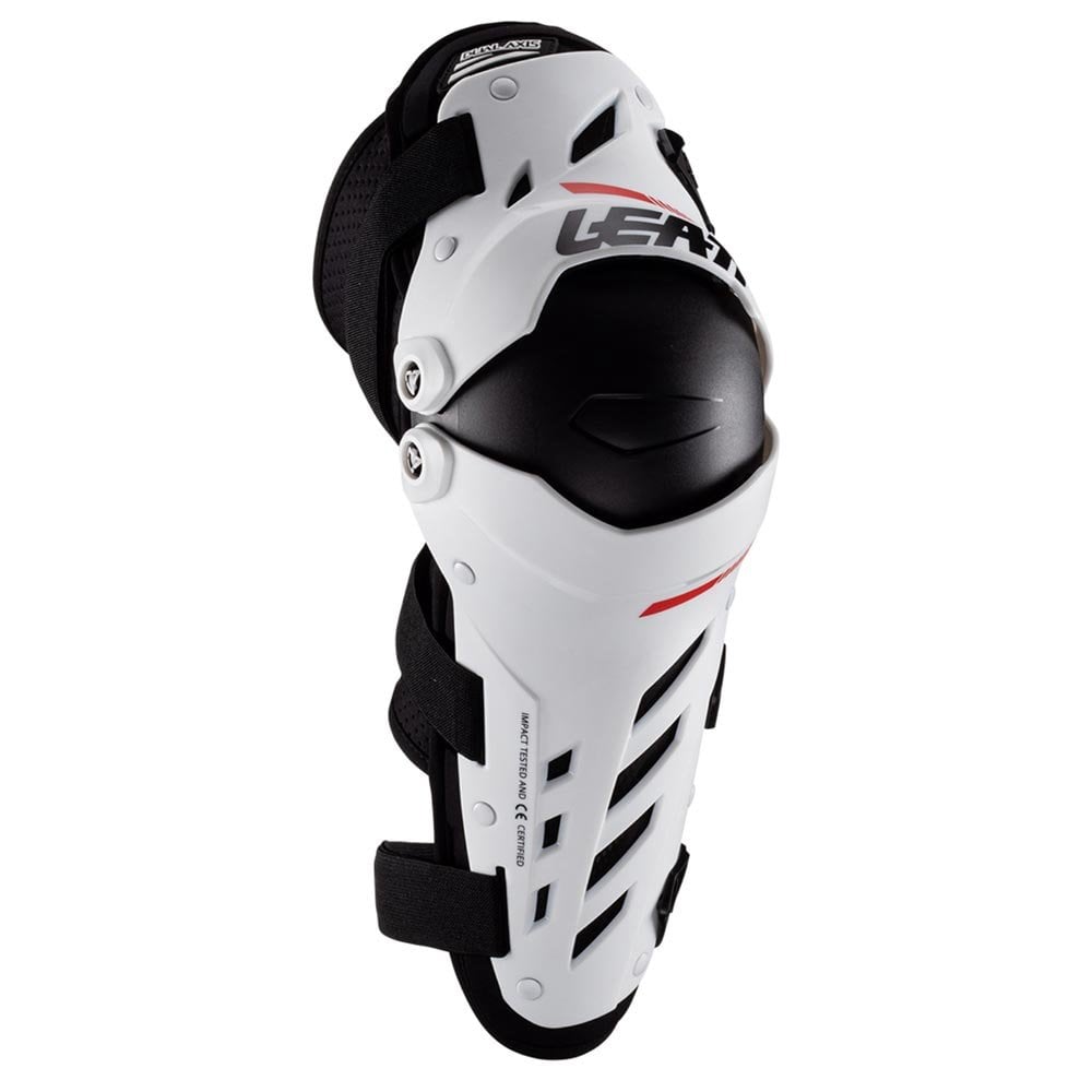 Leatt (MX26) Armour, Knee - Dual Axis (White/Black/Red)