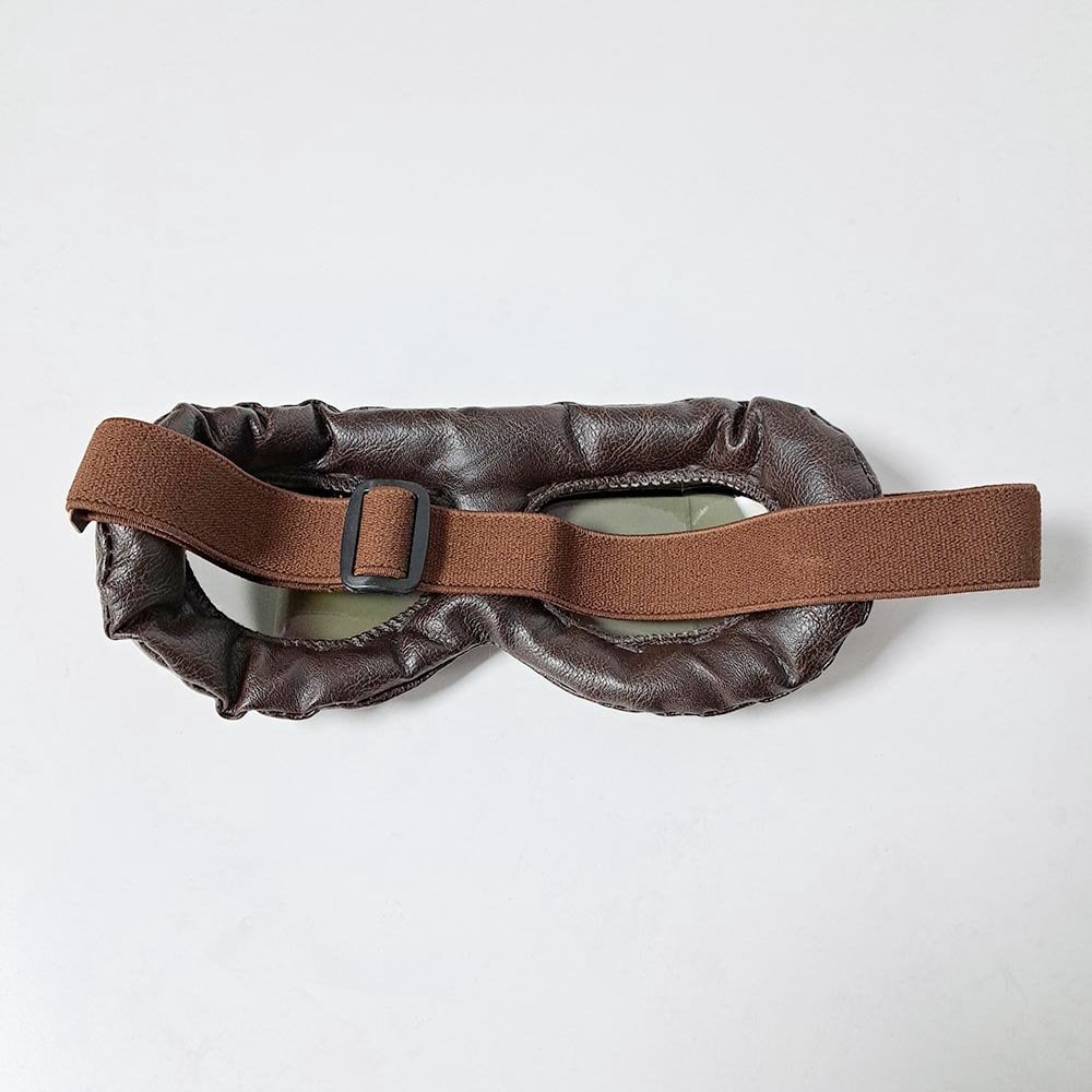 Bikers World (Goggles) Classic/Vintage Aviator Leather Version (Bronze/Brown)
