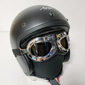 Bikers World (Goggles) Classic/Vintage Leather Version (Silver/Black)