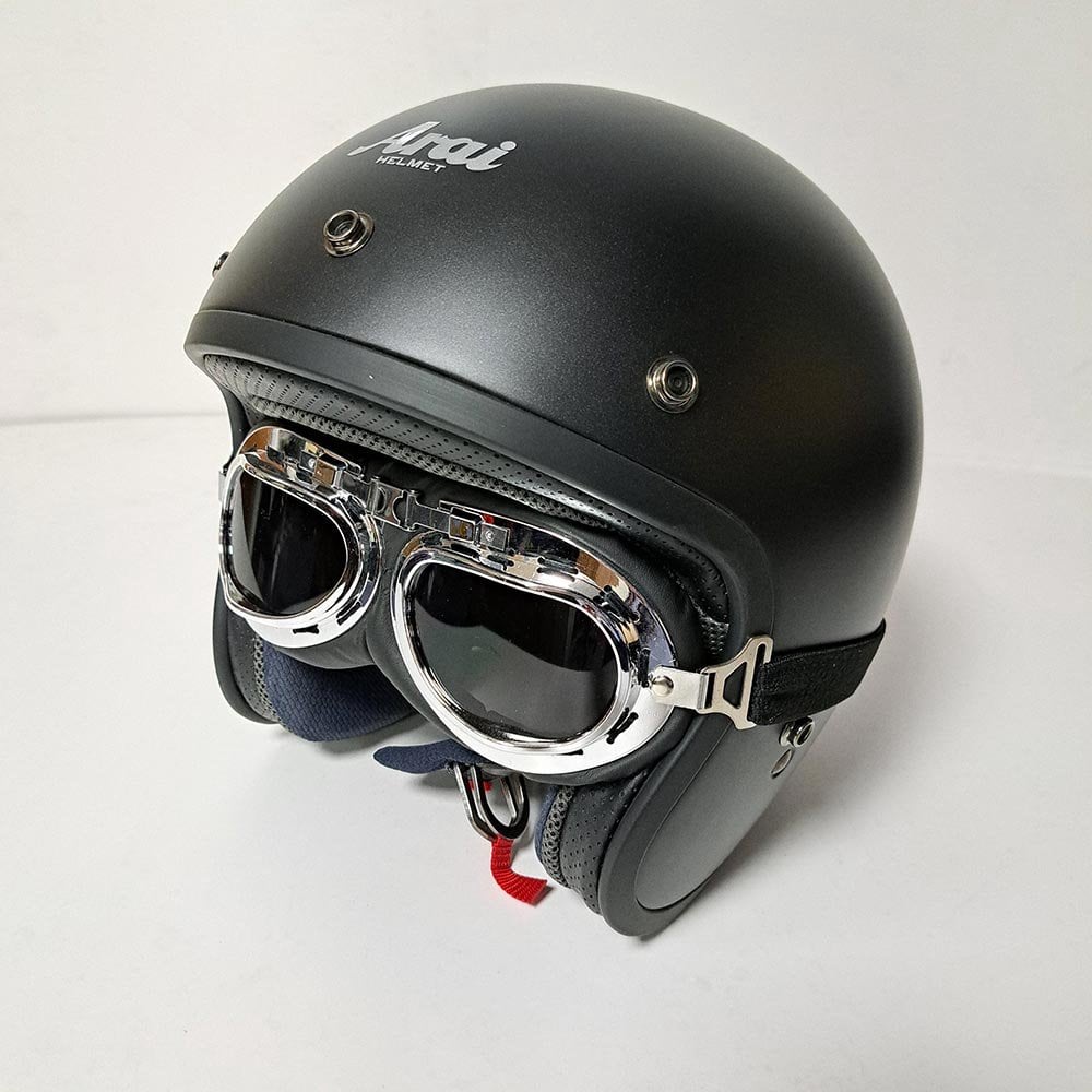 Bikers World (Goggles) Classic/Vintage Leather Version (Silver/Black)
