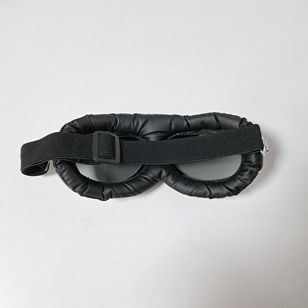 Bikers World (Goggles) Classic/Vintage Leather Version (Silver/Black)