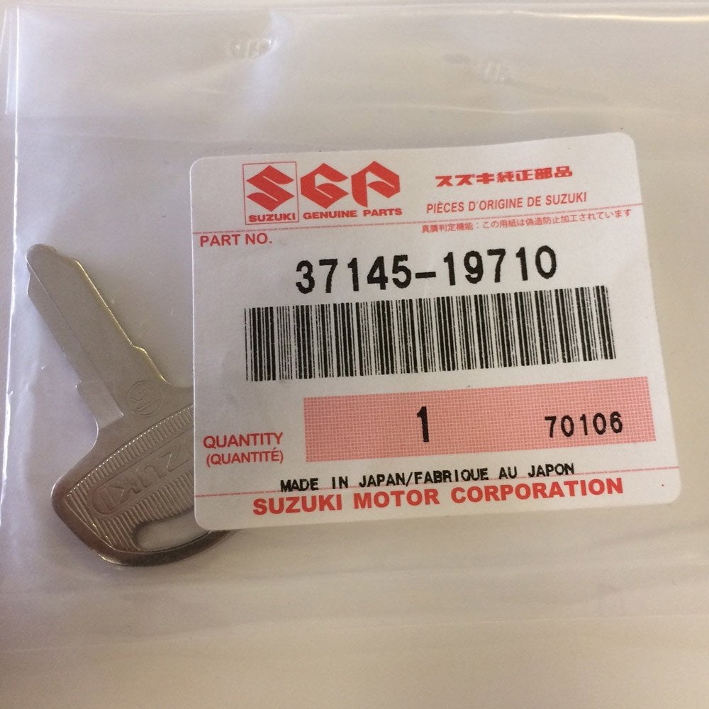 Suzuki Genuine Part - Ignition Key, Blank (GT200/250/750 DR125/250/500 GN125 GP100) - 37145-19710-000