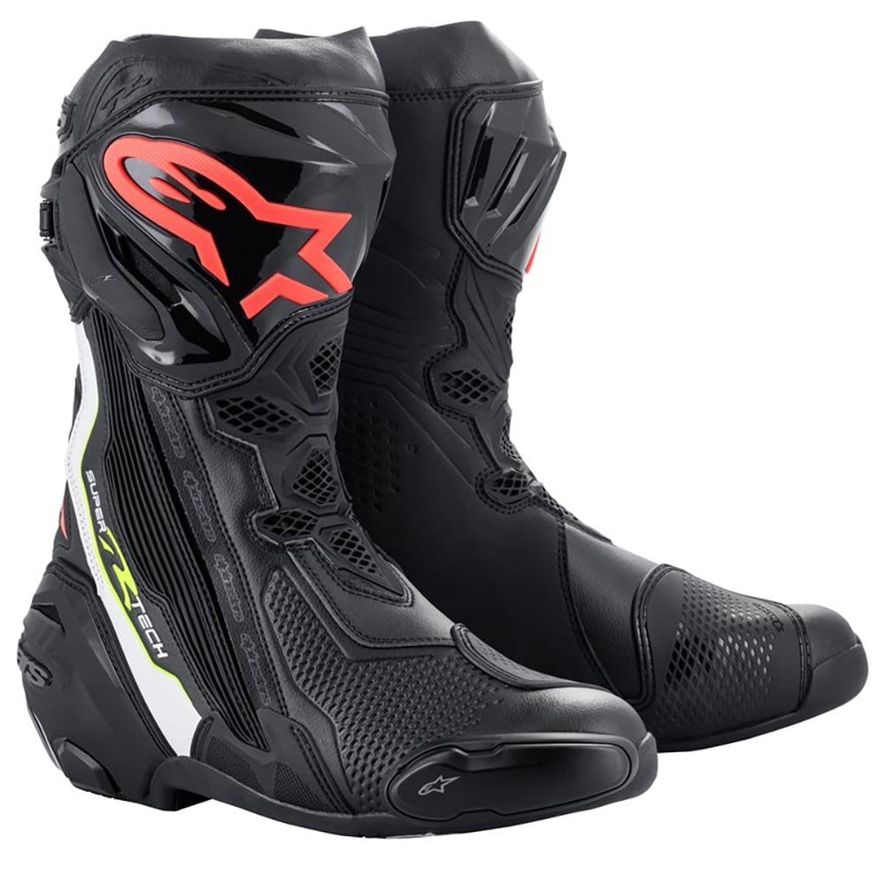 Alpinestars Supertech R Sports | Race Boots (Black/White/Red Fluo/Yellow Fluo)