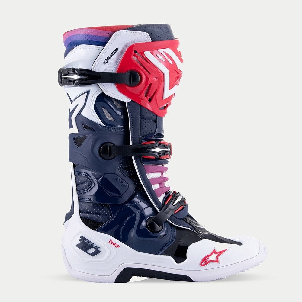 Alpinestars MX Boots - Tech 10 DHCP Super Vented (Night Navy/White/Rainbow)