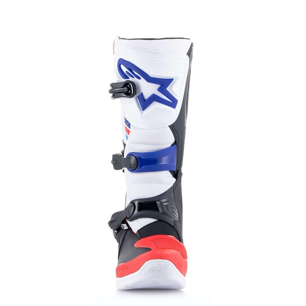 Alpinestars MX Boots - Tech 3 (White/Bright Red/Dark Blue)