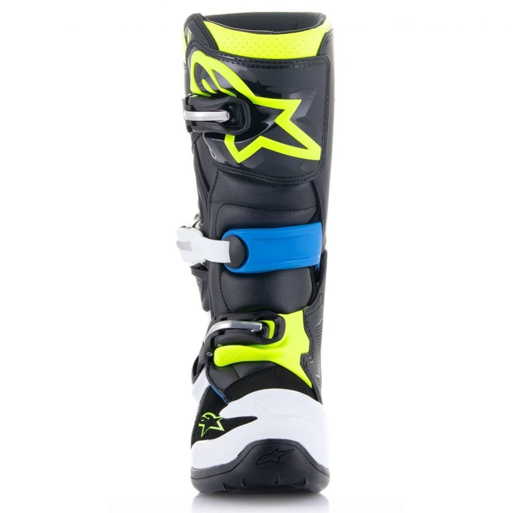 Alpinestars Youth MX Boots - Tech 7S (Black/Enamel Blue/Fluo Yellow/White)