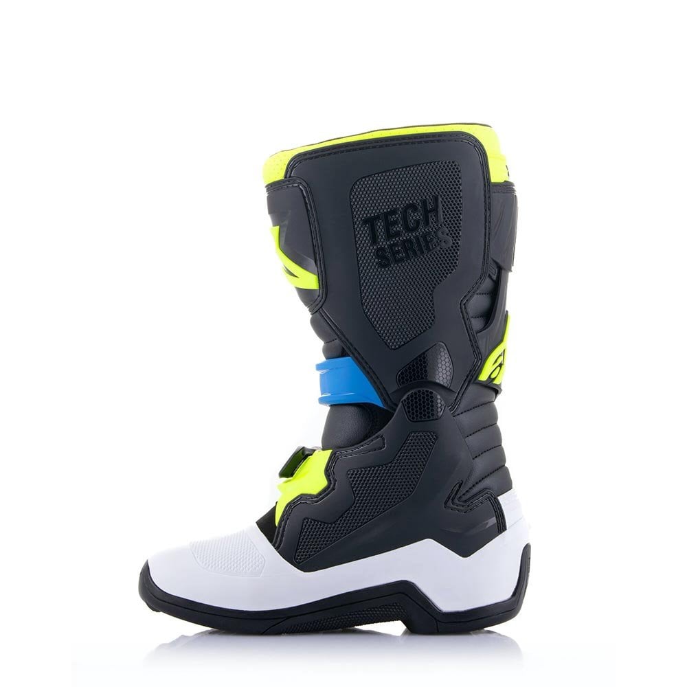 Alpinestars Youth MX Boots - Tech 7S (Black/Enamel Blue/Fluo Yellow/White)