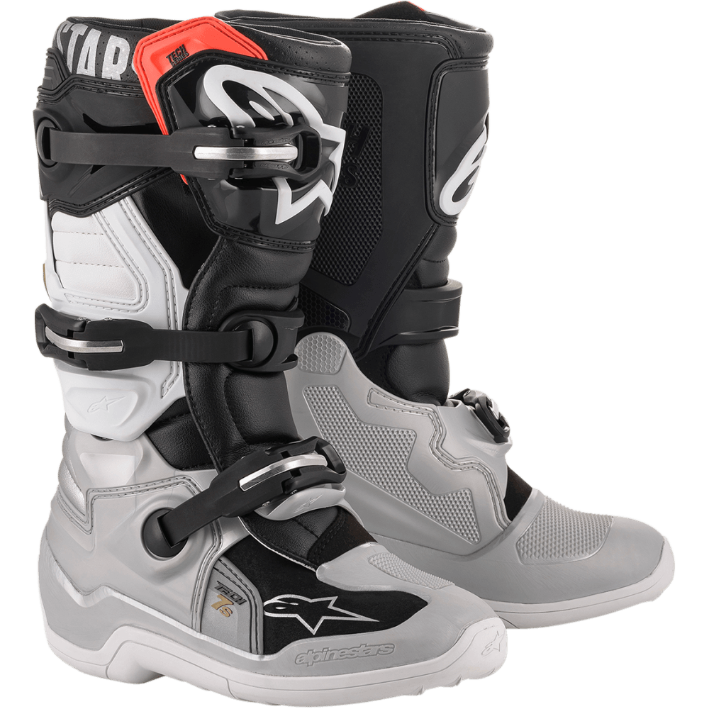 Alpinestars Youth MX Boots - Tech 7S (Black/Silver/White/Gold)