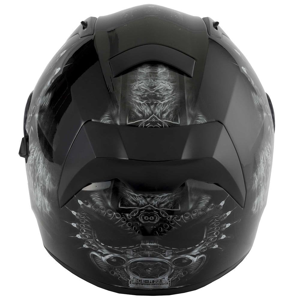 Vcan H128 Drogon Motorcycle Helmet (Black/Grey)