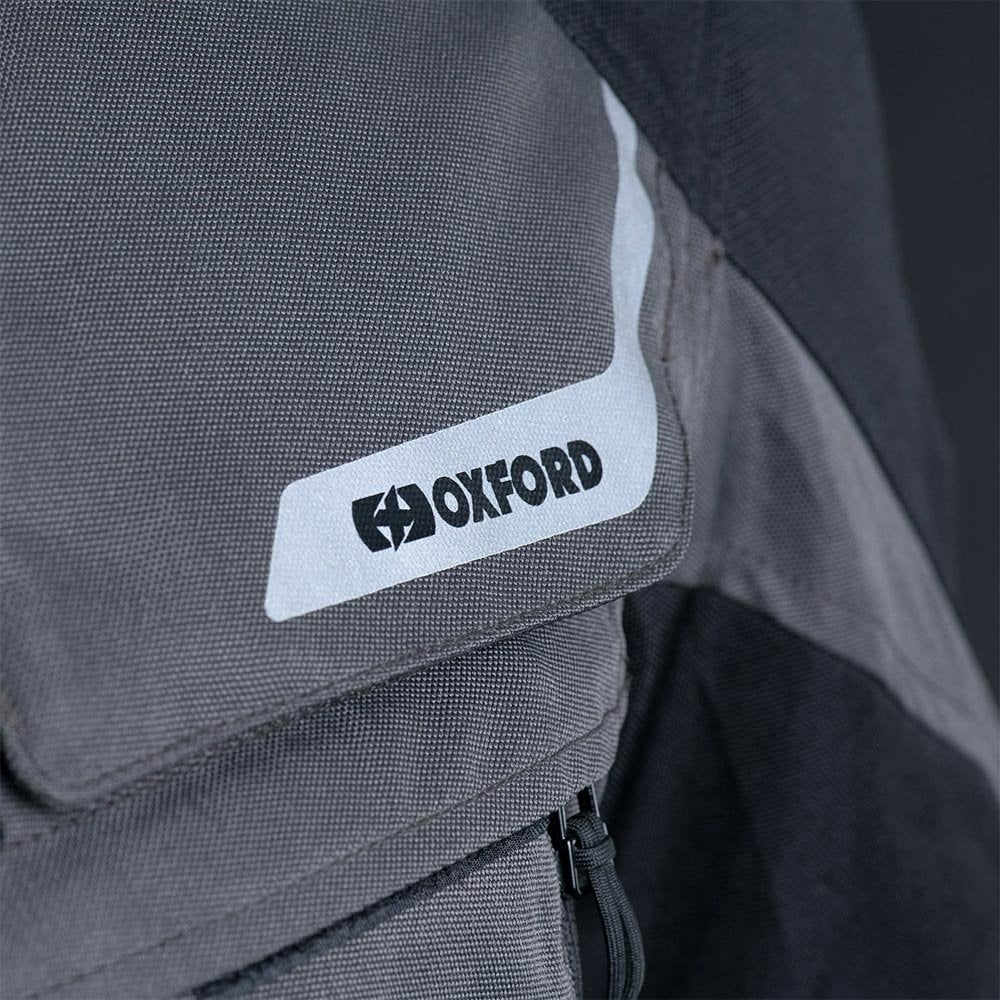 Oxford (SALE) Motorcycle Textile Jacket - Rockland Mens (Charcoal/Black/Red)