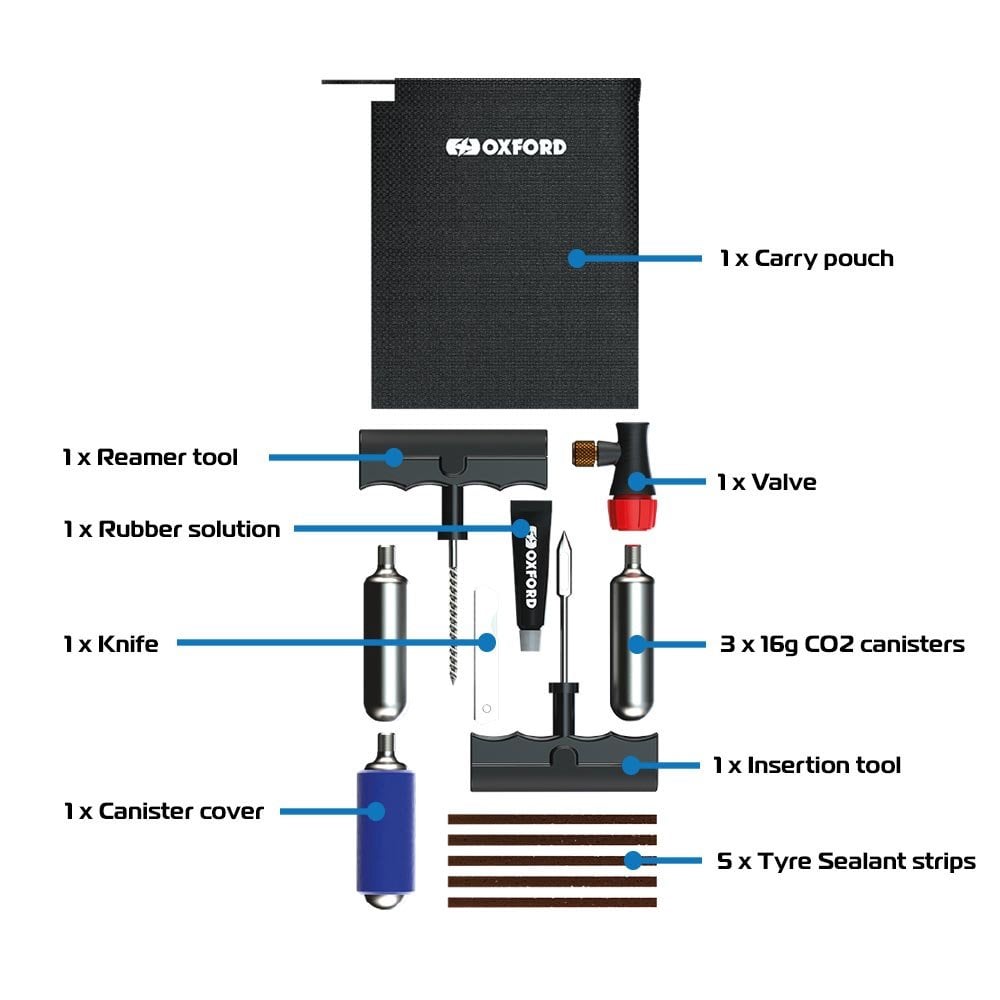 Oxford - CO2 Tyre Puncture Repair Kit (OX720)