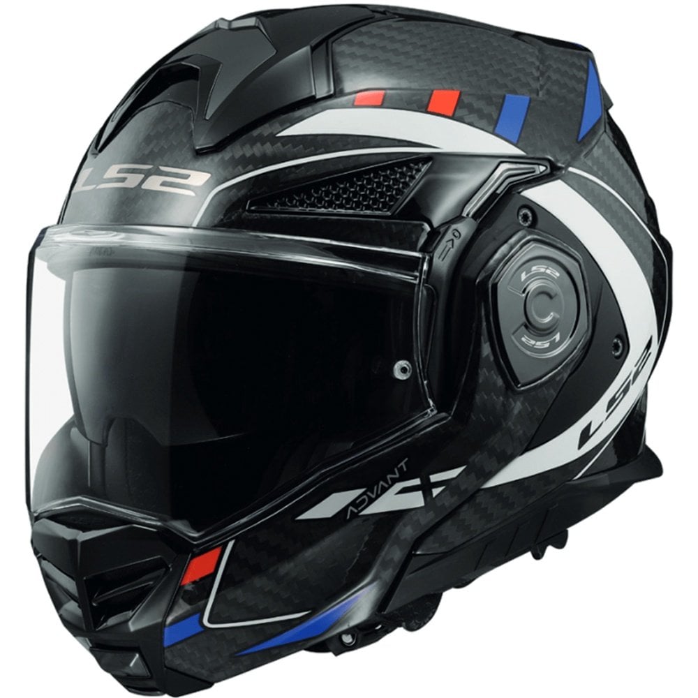 LS2 Motorcycle Touring Flip Over Helmet - FF901 Advant X - Future 2 (Carbon/White/Blue)