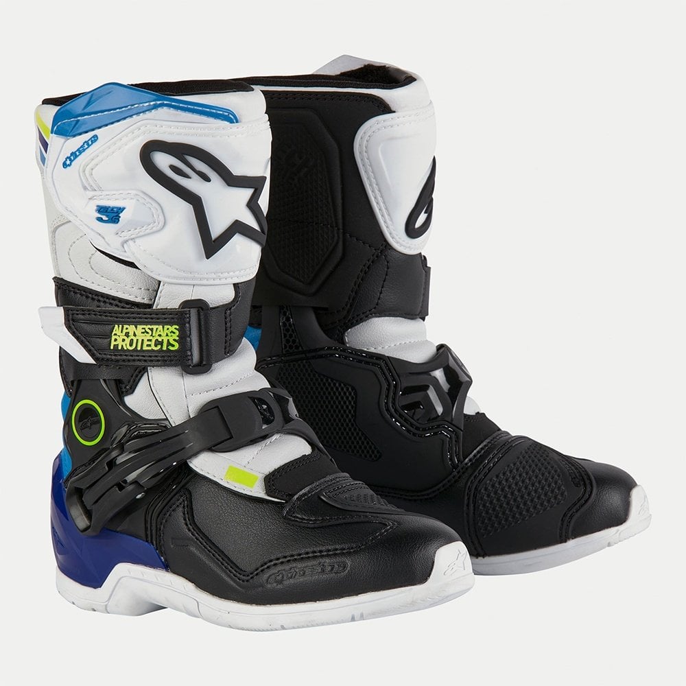 Alpinestars Kids MX Boots - Tech 3S (White/Black/Enamel Blue)
