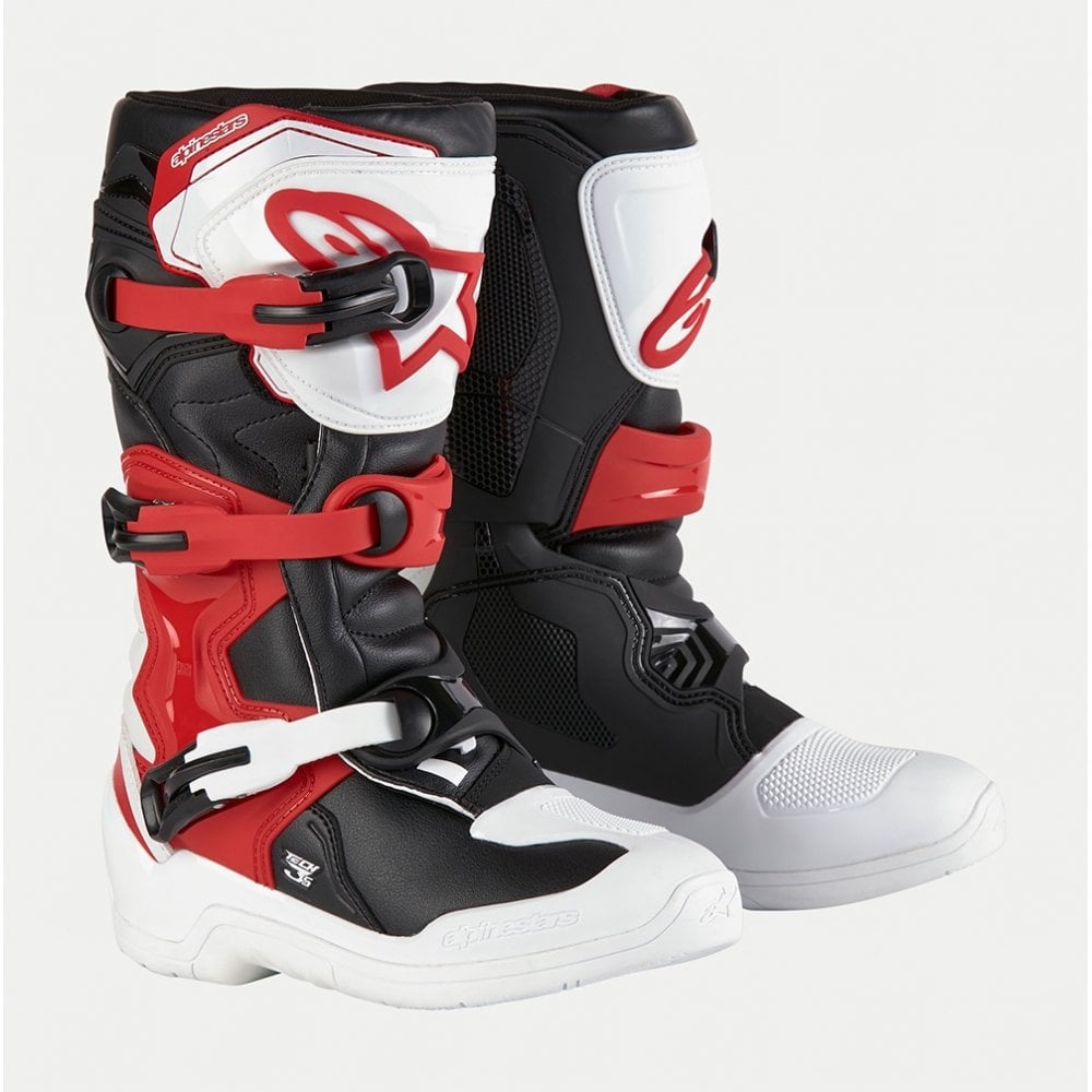Alpinestars Youth MX Boots  - Tech 3S (White/Black/Bright Red)