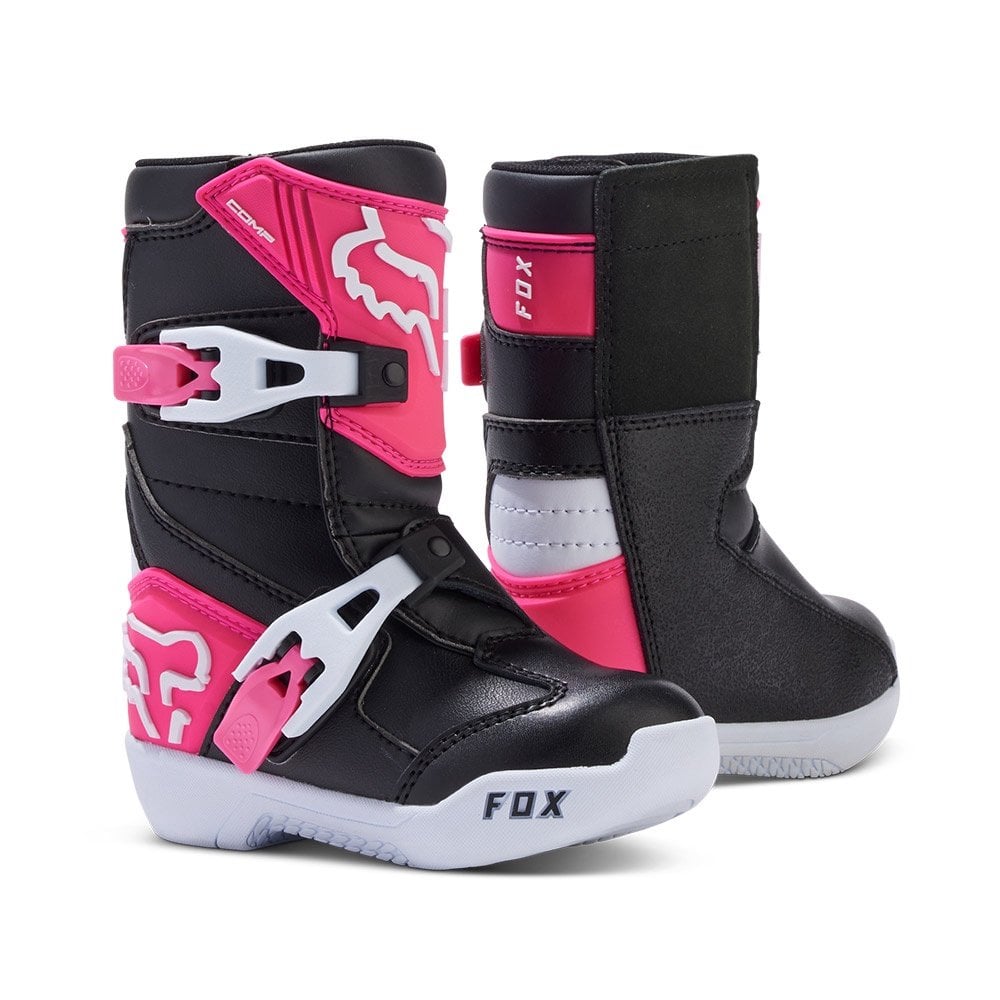 FOX Racing Kids MX | ATV Boots - COMP (Black/White/Pink)