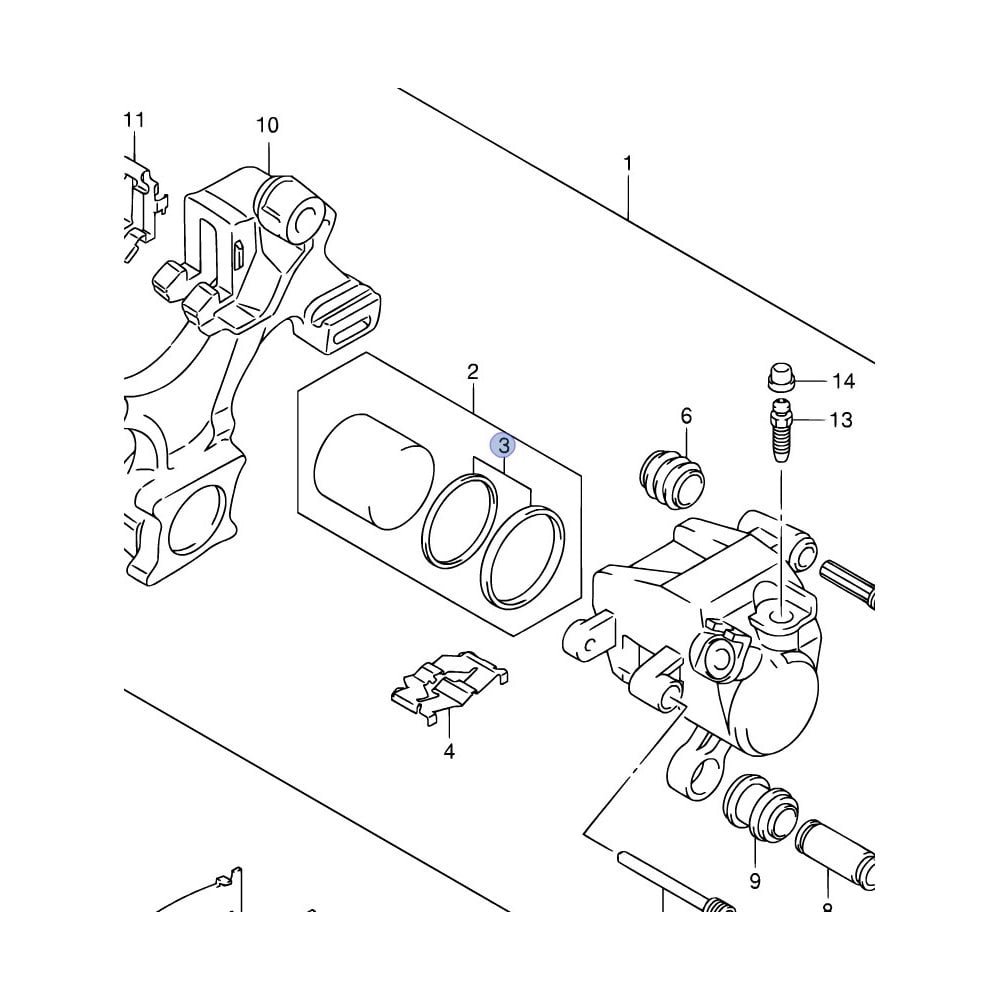 Suzuki Genuine Part - Rear Caliper Piston Seal Kit (DL1000 14-19, GSXR600/750 06-10, GSXR1000 07-08, Hayabusa 08-17, GSR600 06-10) - 69102-05880-000