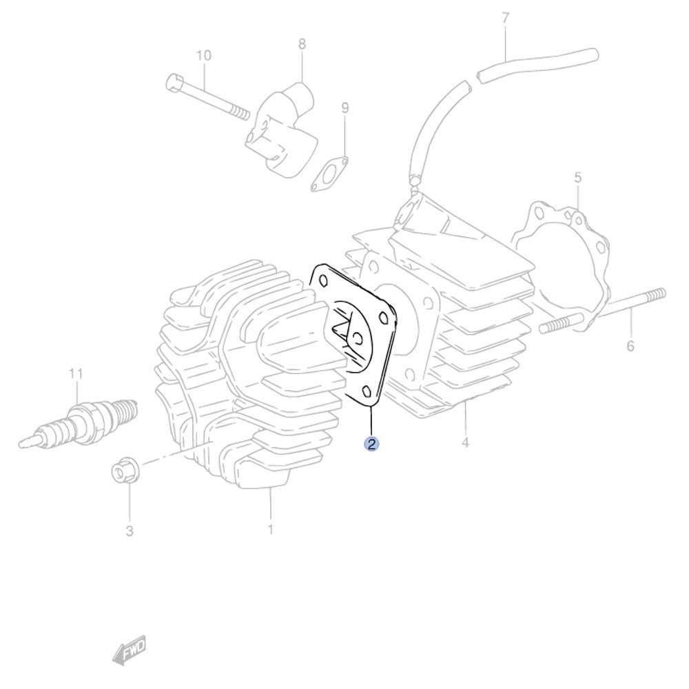 Suzuki Genuine Part - Gasket, Cylinder Head (2 Stroke LT50 84-05, LT-A 02-05) - 11141-04000-000