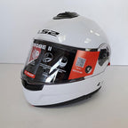 LS2 Motorcycle Flip Up Helmet - FF908 Strobe II (Gloss White)
