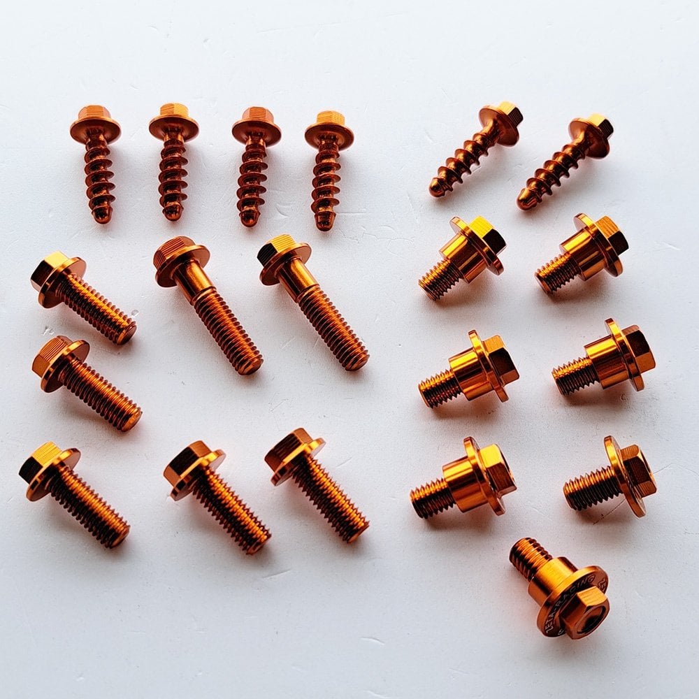 Zeta - Full Plastics Fastener Kit - KTM SX/SXF 125-450 19-22, XC/XCF 125-450 19-22 (Orange)